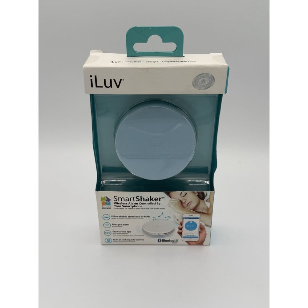 iLuv SmartShaker Wireless Bluetooth App Controlled Bed Shaker Alarm Blue NEW